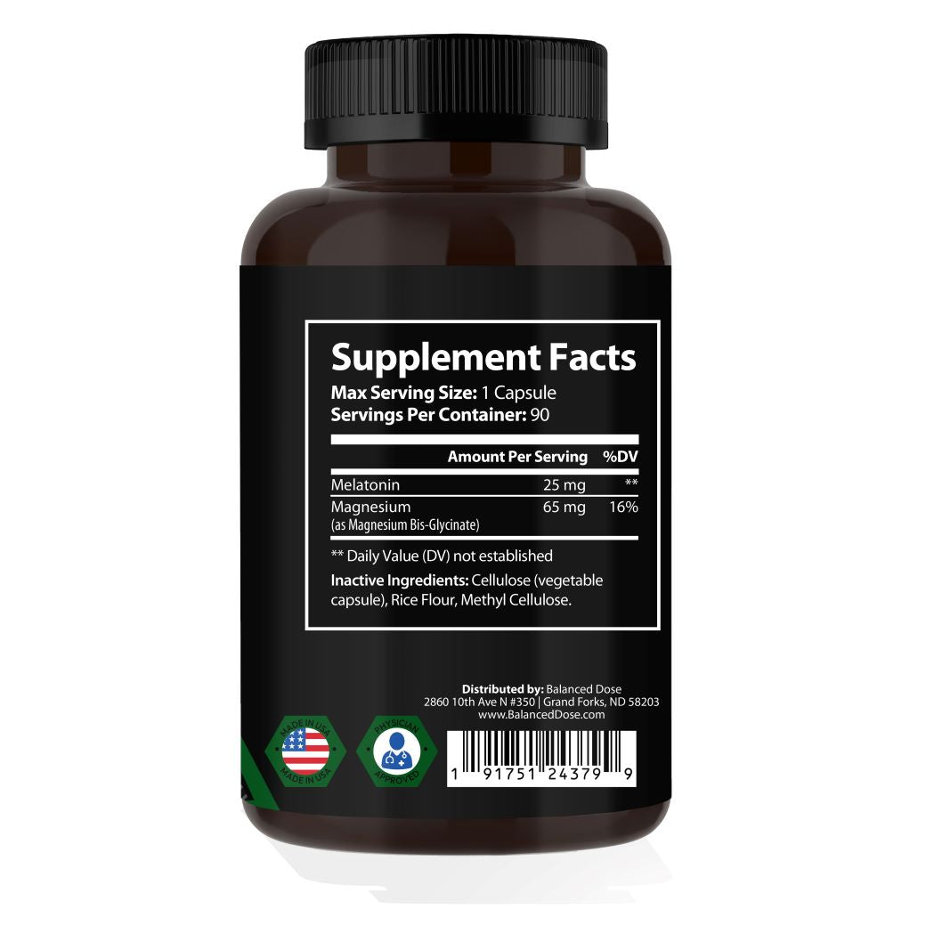 Balanced Dose Melatonin 25mg plus Magnesium