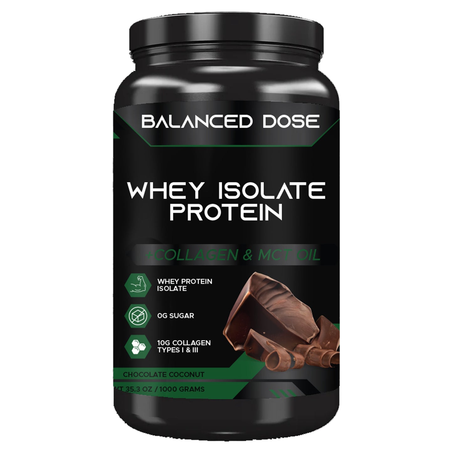Balanced Dose Whey Protein Isolate + Collagen + MCT Oil